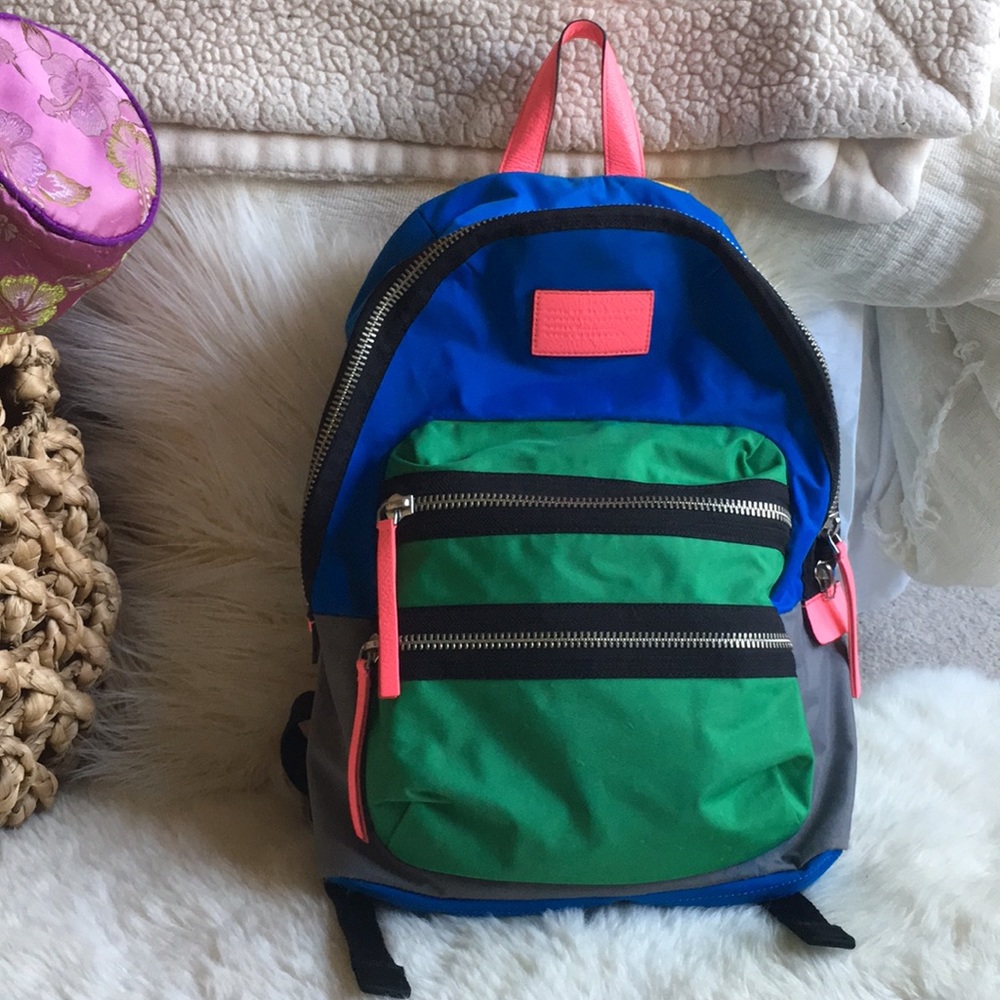 Marc Jacobs LOCO Domo Color-block canvas backpack